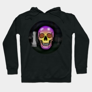 Skull, x-ray specs eyes, with background Hoodie